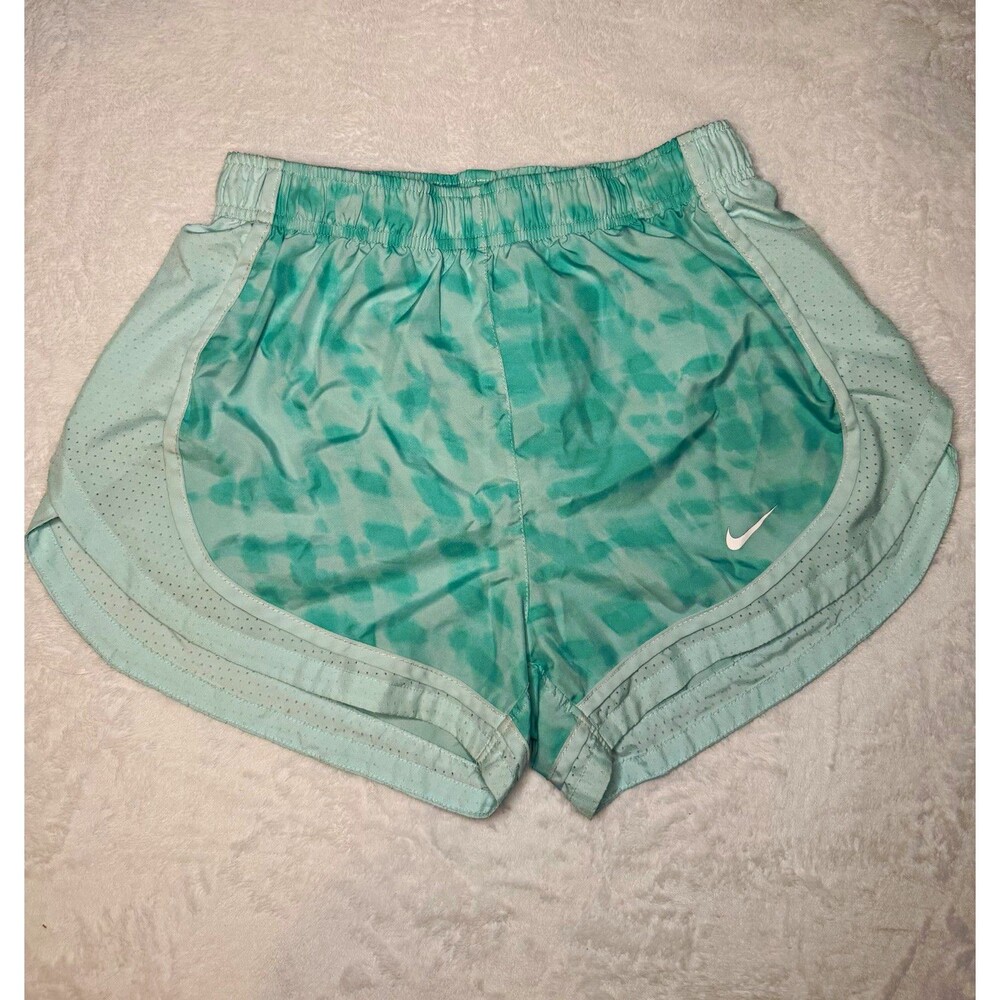Nike Dri-FIT Women’s Green Tie-Dye Mesh Shorts Drawstring Running